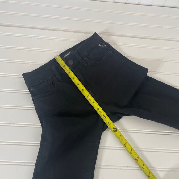 Replay Women’s Joi Black Distressed Ripped Knee Skinny Jeans Size 24 Mid Rise - Picture 7 of 12
